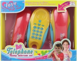 Dětské plastové telefony na baterie šedo‑modré