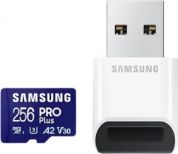 Paměťová karta Samsung PRO Plus microSDXC 256 GB U3 A2 V30 s USB čtečkou