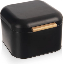 Kovový chlebník černý 21,5 × 20 × 14,5 cm