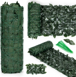 Umělý živý plot 300 × 50 cm, tmavě zelený balkonový kryt s maskovacím efektem
