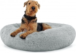 Univerzální plyšový pelíšek pro psy a kočky, 80 cm - světle šedý