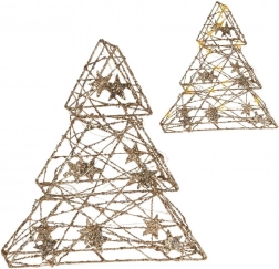 Zlatý svítící vánoční stromek 29 cm, 14 LED s časovačem