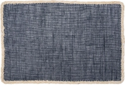 Obdélníková stolní podložka 45 × 30 cm, tmavě modrá s béžovým lemem