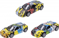 Kovové auto s graffiti 9 cm na zpětný chod