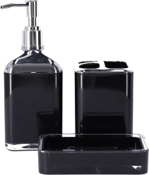 Koupelnová sada 3 ks BERRETTI, černá + chrom