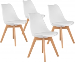 Sada 4 jídelních židlí s polstrovaným sedákem z eko kůže ModernHome