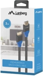 LANBERG HDMI kabel 2.0 3 m, 4K, plně měděný, černý