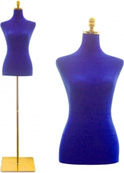 Dámský krejčovský manekýn BITUXX, sametový granátový, výška 170–185 cm