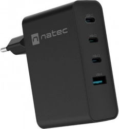Síťová nabíječka Natec Ribera GaN 3xUSB-C + 1x USB-A 100W černá