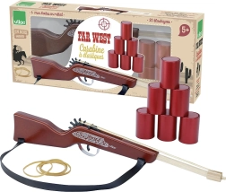 Vilac puška Divoký západ – dřevěná gumičková hračka se střelbou na plechovky