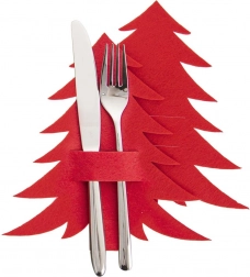 Pouzdro na příbory vánoční stromek, červené, 2 ks