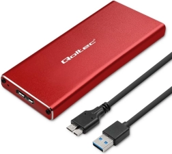 Pouzdro pro M.2 SSD SATA NGFF – USB 3.0, červené