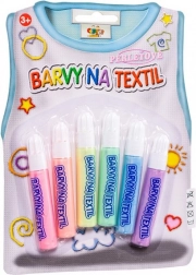 Creatoys perleťové barvy na textil, sada 6 ks