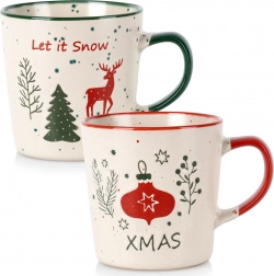 Sada keramických vánočních hrnků 350 ml, 2 ks