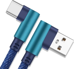Úhlový USB–USB‑C kabel 1 m, modrý