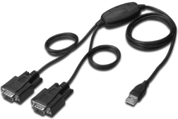USB 2.0 adaptér na 2x RS232 (DB9) s kabelem USB A M/Ž délka 1,5m