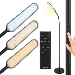 Stojací LED lampa Izoxis 180 cm černá s dálkovým ovládáním