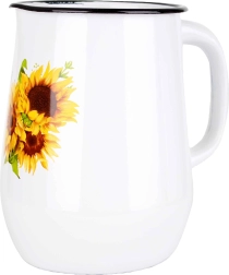 Smaltovaný džbán 2,5 l se slunečnicovým dekorem