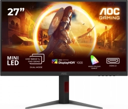 Herní monitor 27" AOC U27G4XM, 4K, 160 Hz, Fast IPS, Mini LED, HDMI, DisplayPort, pivot