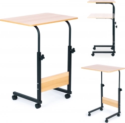 Mobilní stůl na notebook s kolečky - hnědý ModernHome