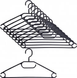 Černé otočné věšáky na oblečení 10 ks