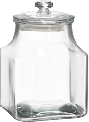 Skleněná čtvercová nádoba 2,8 l se skleněným víkem