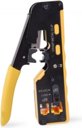 Krimpovací kleště na průchozí konektory RJ45 kat. 5e/6, RJ12 a RJ11 se střiháním a odizolováním