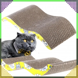 Kartonový škrabadlo pro kočky vlnka s lehátkem, eco