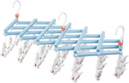 Skládací sušák na prádlo s kolíčky, 29 klipsů, světle modrý