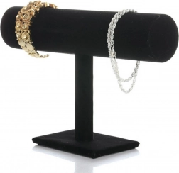 stojan na šperky váleček z jemného semiše, černý