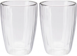 Termo sklenice s dvojitou stěnou na kávu a čaj 350 ml, 2 ks
