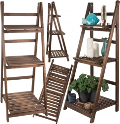 Dřevěný žebříkový stojan na rostliny
