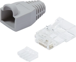 Konektory RJ45 CAT.6 s ochranou, šedé, balení 100 ks