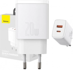 Baseus 20W síťová rychlonabíječka s USB‑C a USB (černá)