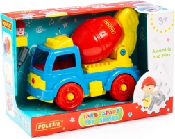 Rozebíratelná míchačka na beton s nářadím a figurkou, 29 dílů