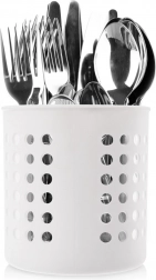 Bílý odkapávač a stojan na kuchyňské náčiní