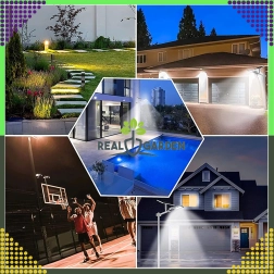 Solární zahradní lampa na sloup 300 W, 299 LED, uliční panel