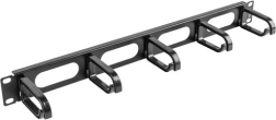 Organizér kabelů do 19" racku 1U, typ B, černý