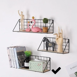 Nástěnná police 45 × 13,5 cm – černá