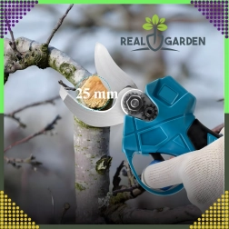 Elektrický aku nůžkový sekátor na větve a keře se dvěma bateriemi