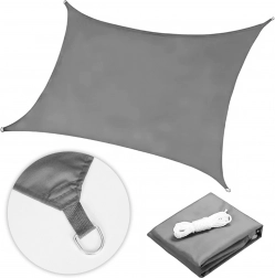 Čtvercová stínící plachta voděodolná 3×3 m MultiGarden – Šedá