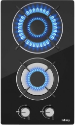 Dvouzónový plynový sporák se skleněným panelem IsEasy