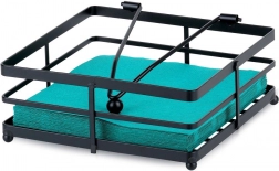 kovový stojan na ubrousky Misty 18 × 18 cm, černý