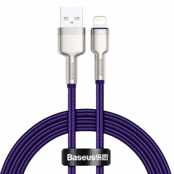 Baseus Cafule pletený USB–Lightning kabel 1 m, 2,4 A, fialový