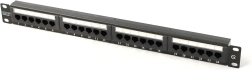 Patch panel 19" 24 portů kat. 5e U/UTP 1U černý DIGITUS
