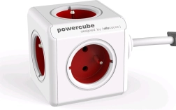 Prodlužovací přepěťová lišta PowerCube Extended 3 m, červená