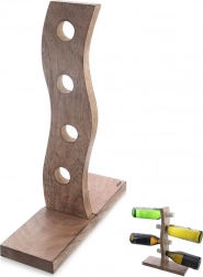 Dřevěný stojan na víno z manga na 4 lahve 30,5 × 39,5 cm