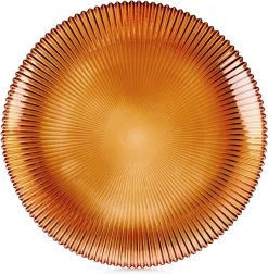 Skleněný dezertní talíř jantarový 21 cm