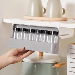 Zásuvný organizér na koření s 6 skleničkami bez vrtání