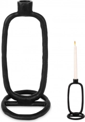 Hliníkový svícen černý 24 cm